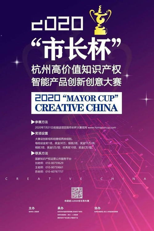 2020杭州“市長杯”高價值知識產權智能產品創新創意大賽開放報名，最高獎金30萬元